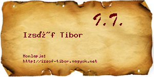 Izsóf Tibor névjegykártya