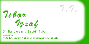 tibor izsof business card